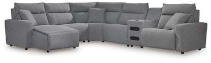 Stuart Furniture Outlet - Ashley Furniture - ModMax II Sectional - PWR Armless REC w/ADJ Headrest / Salt and Pepper - 6590631