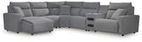 6-Piece Reclining Sectional with Chaise and Audio Console