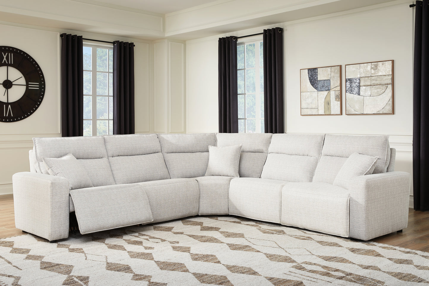Stuart Furniture Outlet - Ashley Furniture - ModMax II Sectional - 5-Piece Power Reclining Sectional / Stone - 65907S8