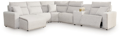 Stuart Furniture Outlet - Ashley Furniture - ModMax II Sectional - 6-Piece Power Reclining Sectional with Chaise and Console / Stone - 65907S19
