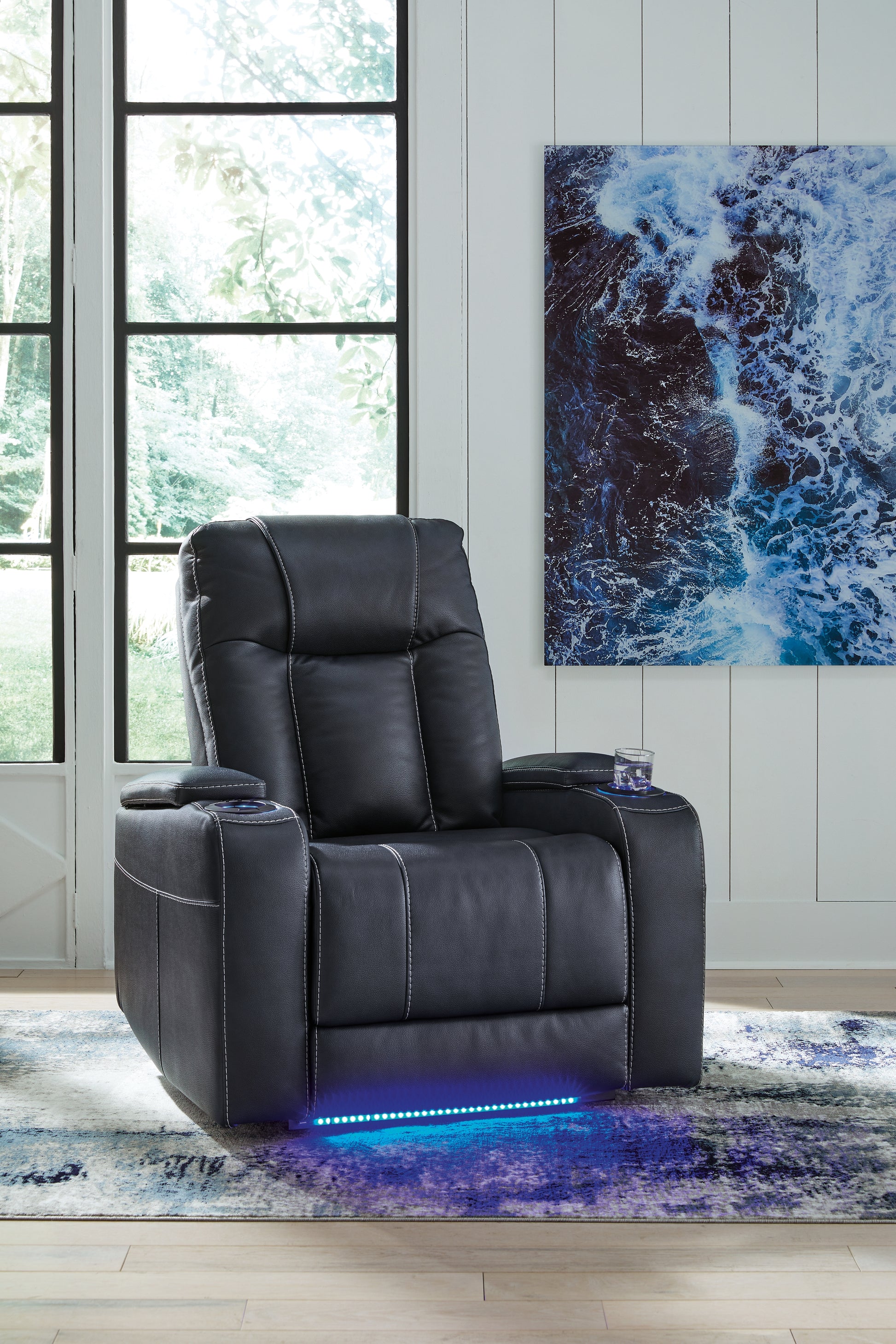 Stuart Furniture Outlet - Ashley Furniture - Feazada Living Room - PWR Recliner/ADJ Headrest / Sapphire - 6620613
