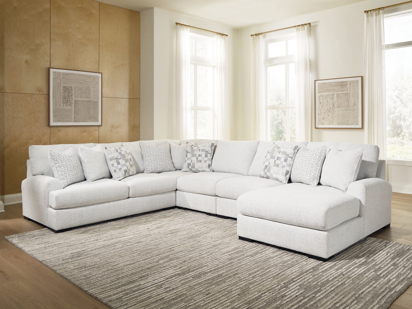 Stuart Furniture Outlet - Ashley Furniture - Misty-Lakes Sectional - 5-Piece Sectional with Chaise / Chalk - PC66906S11