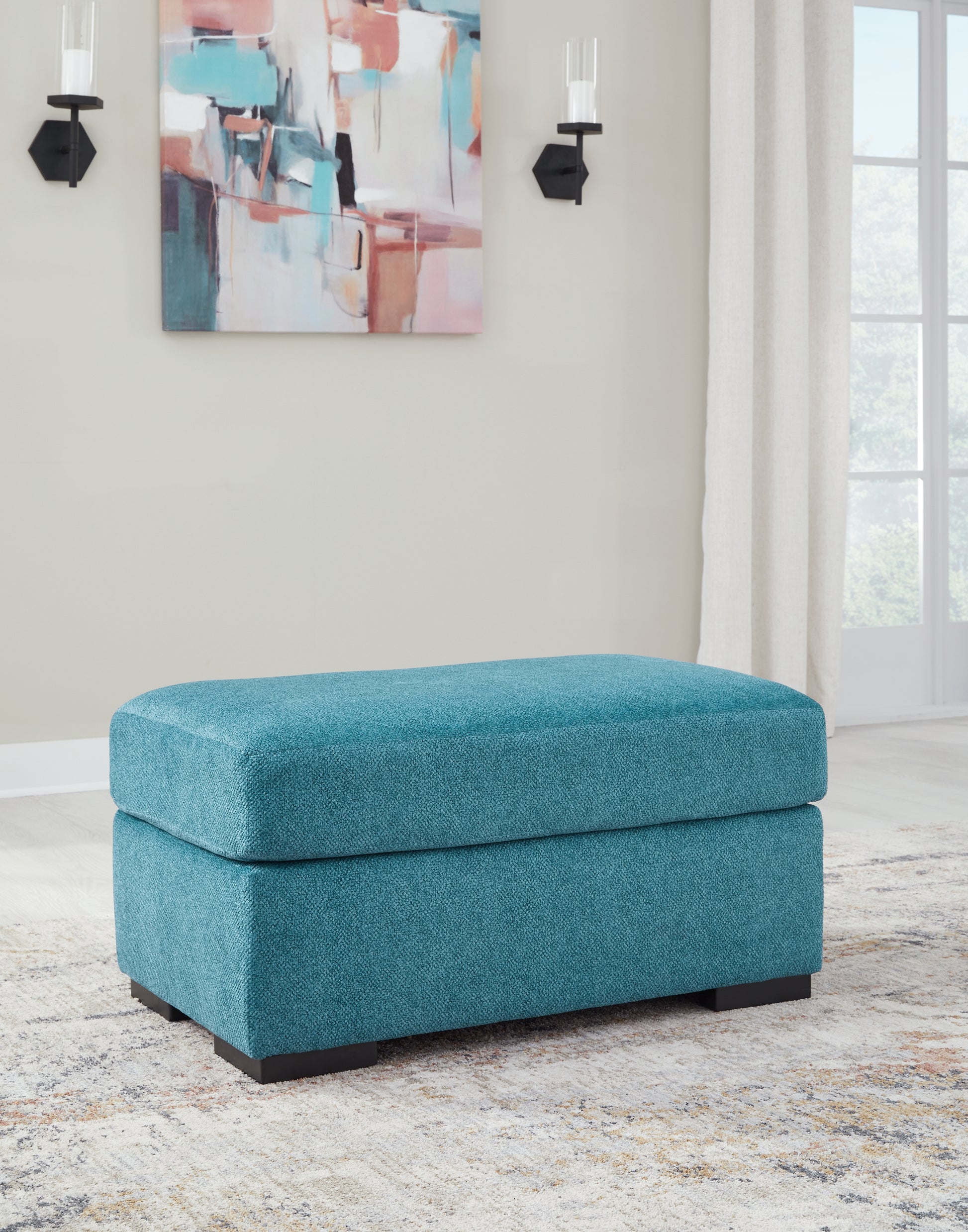 Stuart Furniture Outlet - Ashley Furniture - Keerwick Living Room - Ottoman / Teal - 6750714