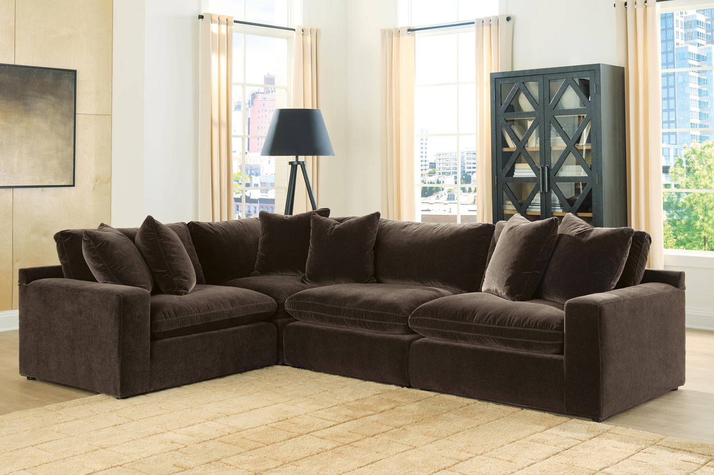Stuart Furniture Outlet - Ashley Furniture - Maxton Heights Sectional - RAF 4-Piece Sectional / Bittersweet - 67807S3