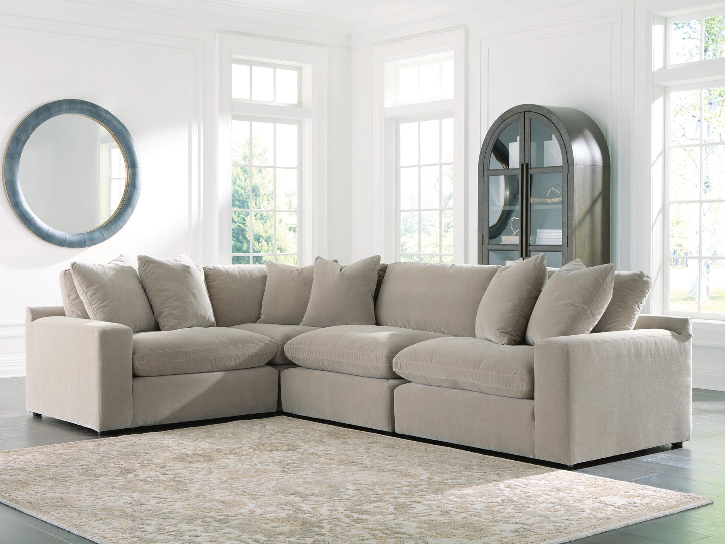 Stuart Furniture Outlet - Ashley Furniture - Maxton Heights Sectional - RAF 4-Piece Sectional / Pebble - 67808S3