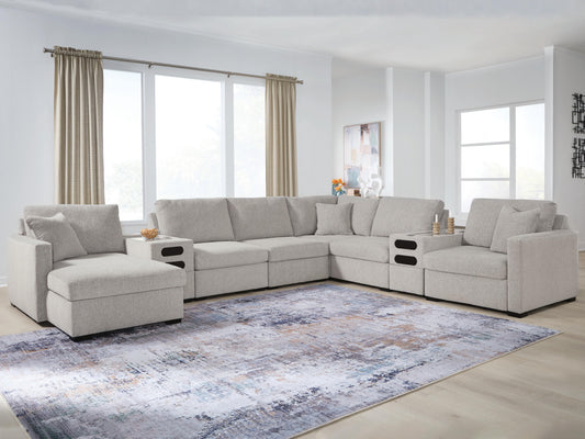 Stuart Furniture Outlet - Ashley Furniture - ModMax Luxe Sectional - RAF 8-Piece Sectional with Chaise and Audio Consoles - 68605S41