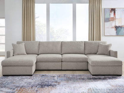 Stuart Furniture Outlet - Ashley Furniture - ModMax Luxe Sectional - RAF 4-Piece Double Chaise Sectional / Flint - 68605S16