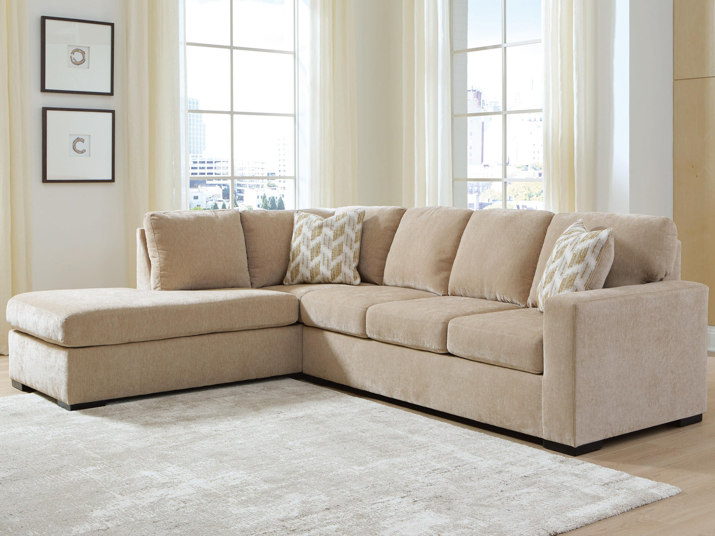 Stuart Furniture Outlet - Ashley Furniture - Bridgepoint Sectional - RAF 2-Piece Sectional with Chaise / Almond - PC69507S2