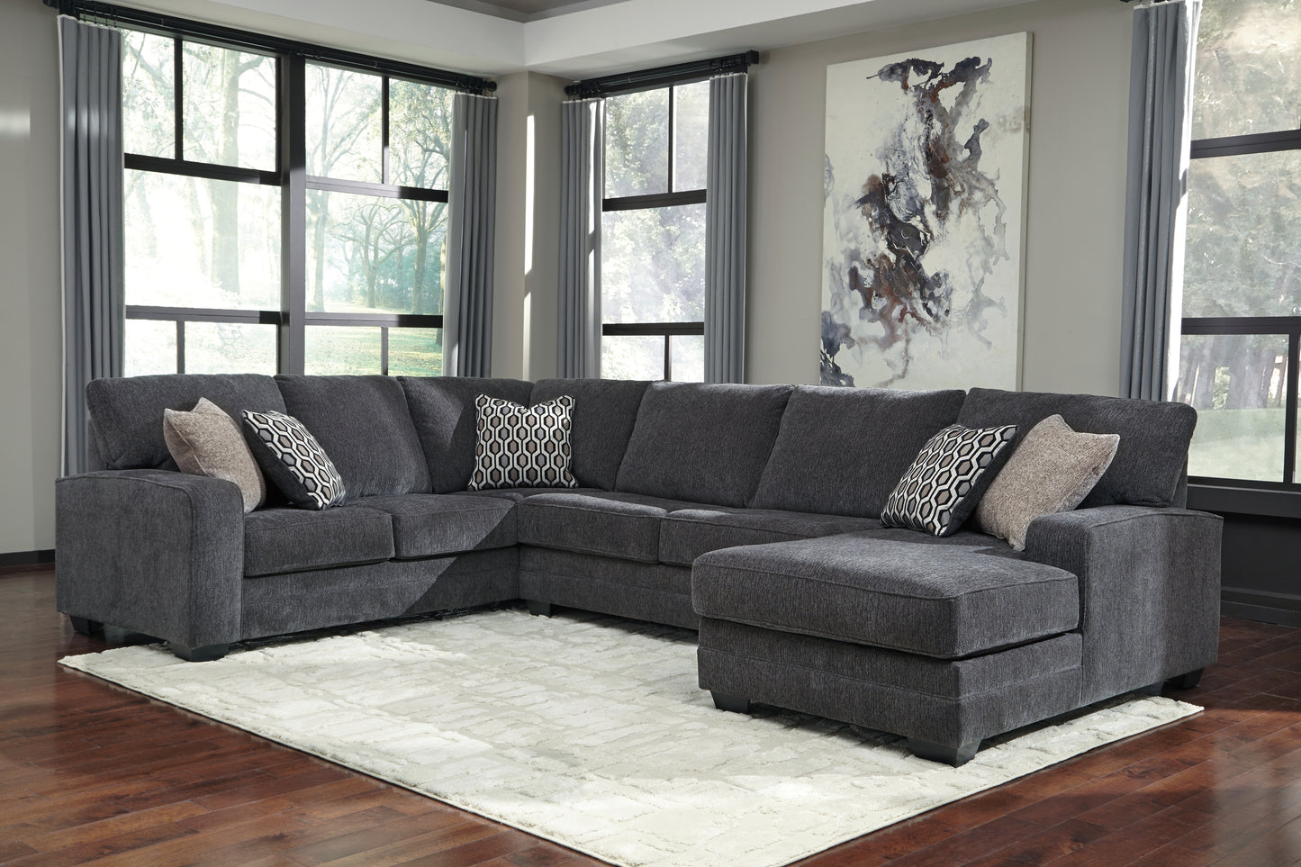 Stuart Furniture Outlet - Ashley Furniture - Tracling Sectional - LAF 3-Piece Sectional with Chaise / Slate - 72600S2