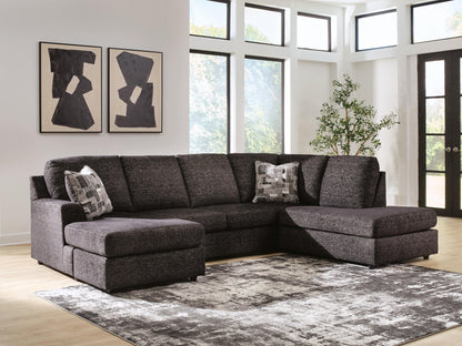 Stuart Furniture Outlet - Ashley Furniture - Lentiz Sectional - LAF 2-Piece Sectional with Chaise / Onyx - PC73404S2