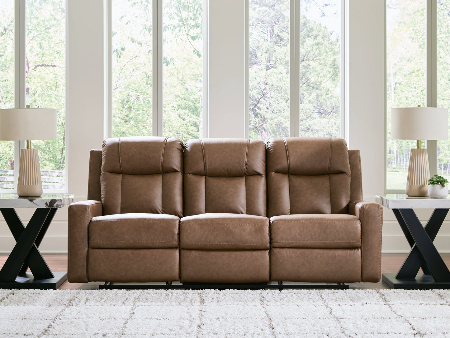 Stuart Furniture Outlet - Ashley Furniture - Mackmenville Living Room - Reclining Sofa / Caramel - 7471488