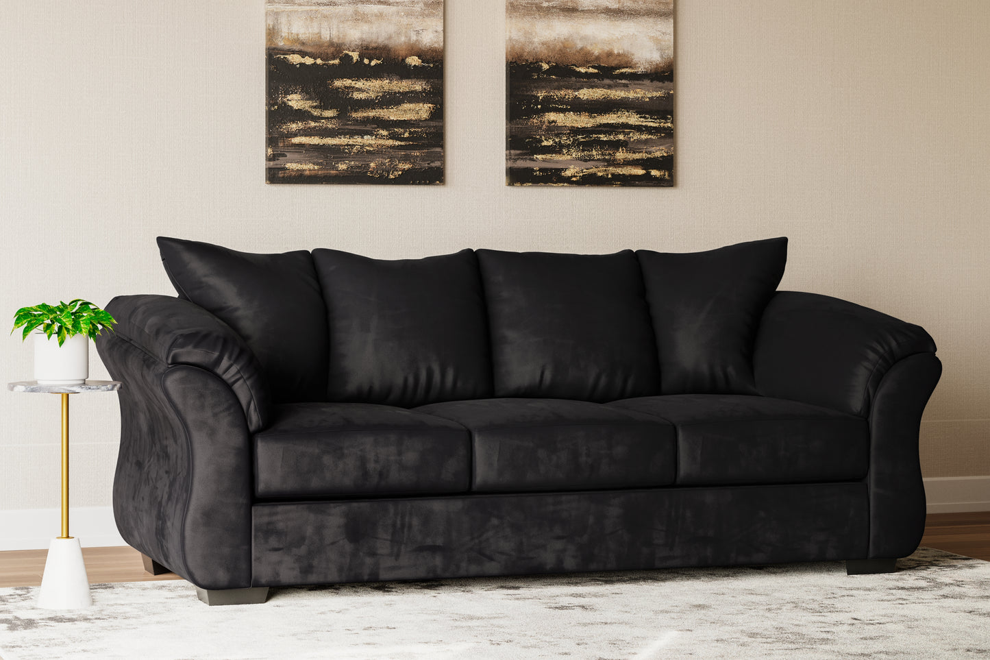Stuart Furniture Outlet - Ashley Furniture - Darcy Living Room - Sofa / Black - 7500838