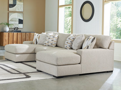 Stuart Furniture Outlet - Ashley Furniture - Laurelgrove Sectional - RAF 3-Piece Double Chaise Sectional / Pebble - 75105S7
