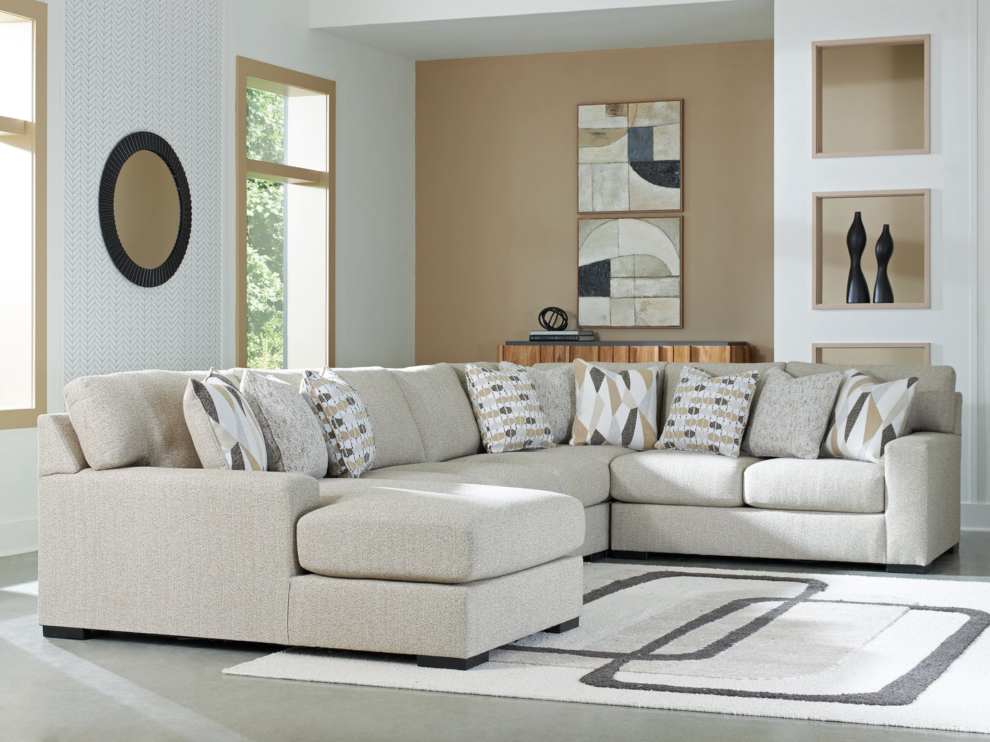 Stuart Furniture Outlet - Ashley Furniture - Laurelgrove Sectional - RAF 3-Piece Double Chaise Sectional / Pebble - 75105S7
