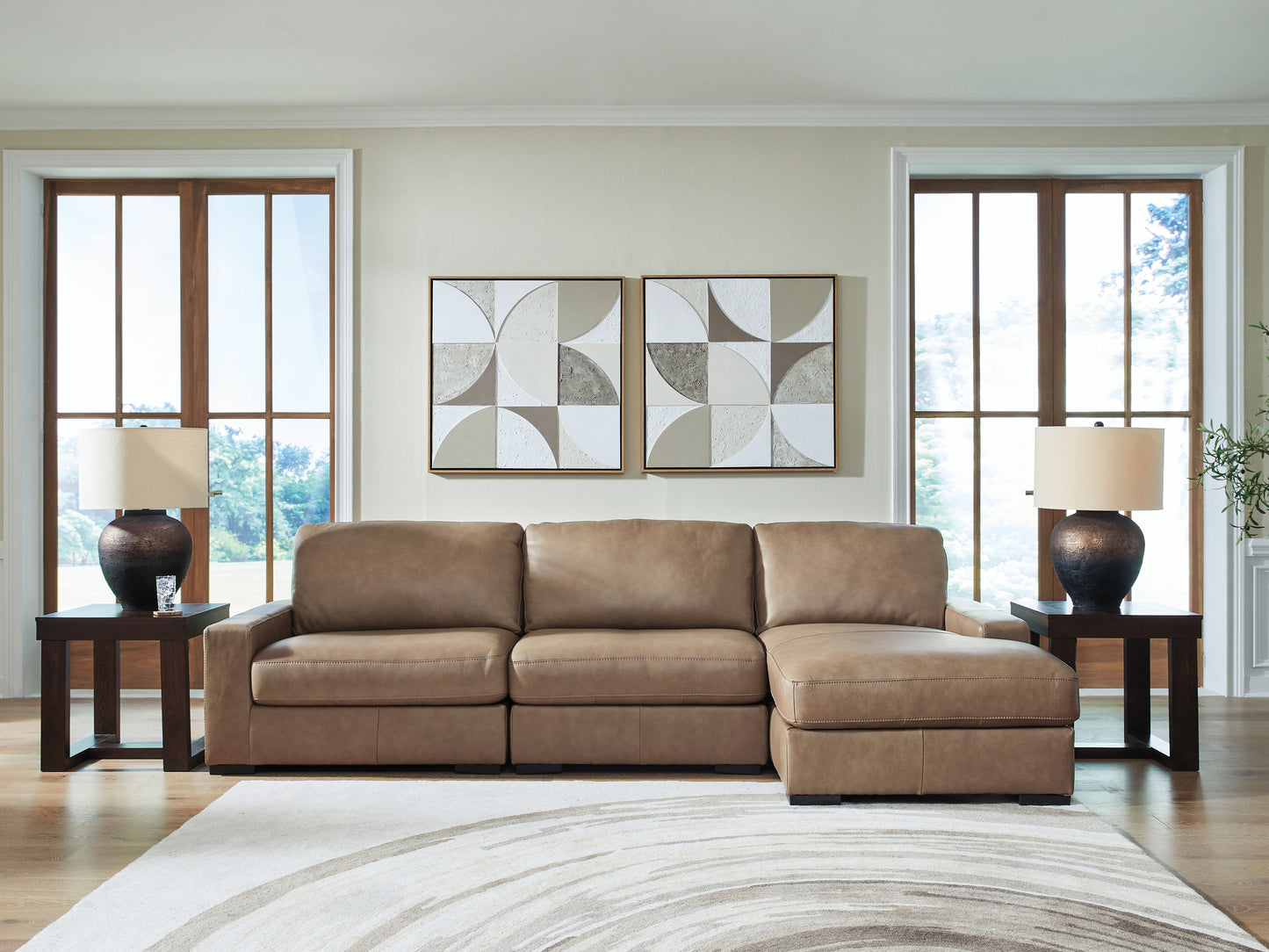 Stuart Furniture Outlet - Ashley Furniture - Veronella Sectional - RAF 3-Piece Sectional with Chaise / Sahara - 76106S6
