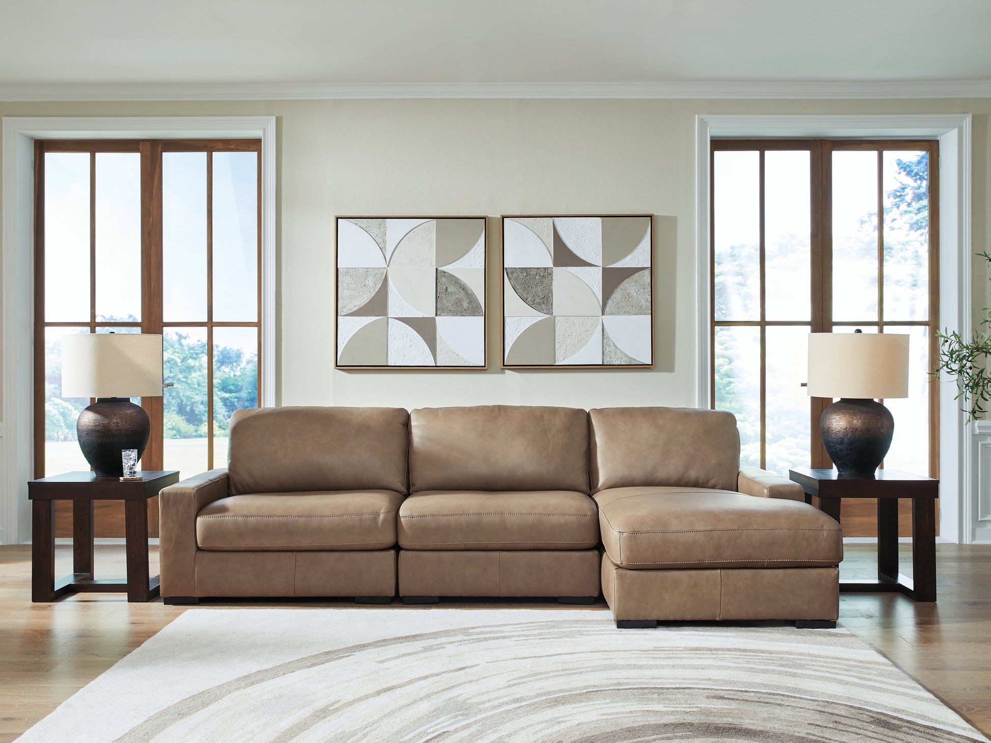 Stuart Furniture Outlet - Ashley Furniture - Veronella Sectional - RAF 3-Piece Sectional with Chaise / Sahara - 76106S6