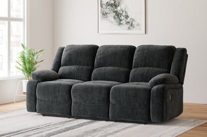 Stuart Furniture Outlet - Ashley Furniture - Draycoll Living Room - DBL Rec Loveseat w/Console / Slate - 7650494