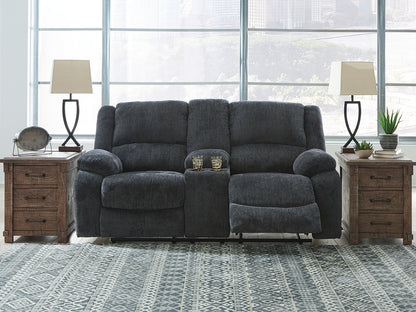 Stuart Furniture Outlet - Ashley Furniture - Draycoll Living Room - DBL Rec Loveseat w/Console / Slate - 7650494