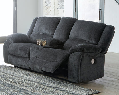 Stuart Furniture Outlet - Ashley Furniture - Draycoll Living Room - DBL REC PWR Loveseat w/Console / Slate - 7650496