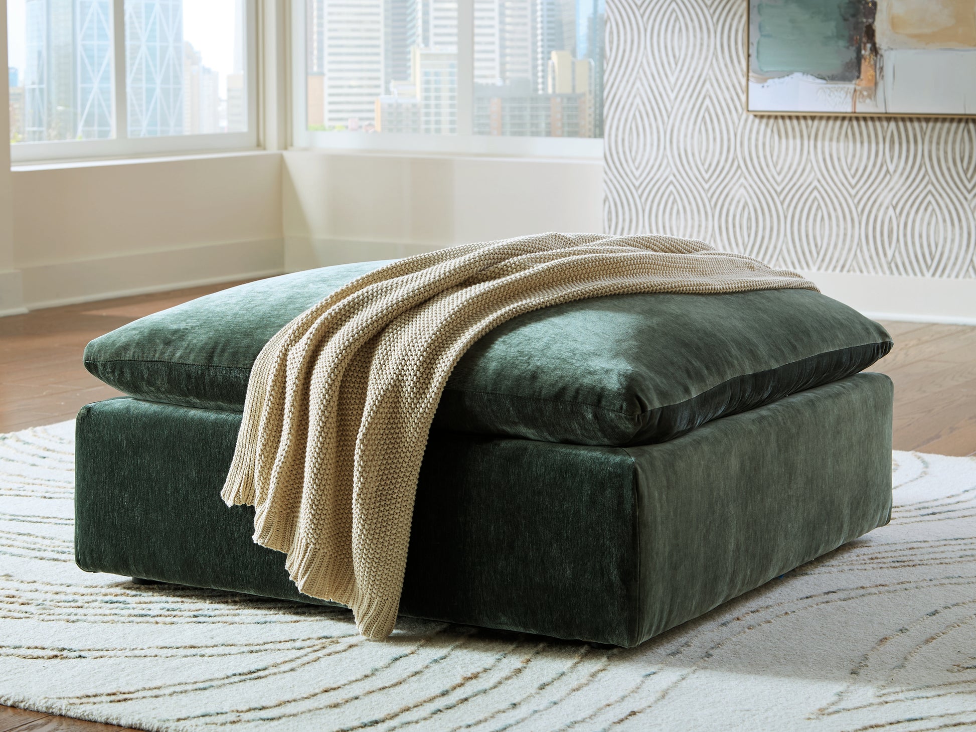 Stuart Furniture Outlet - Ashley Furniture - Carriage View Living Room - Oversized Accent Ottoman / Jade - 7800108