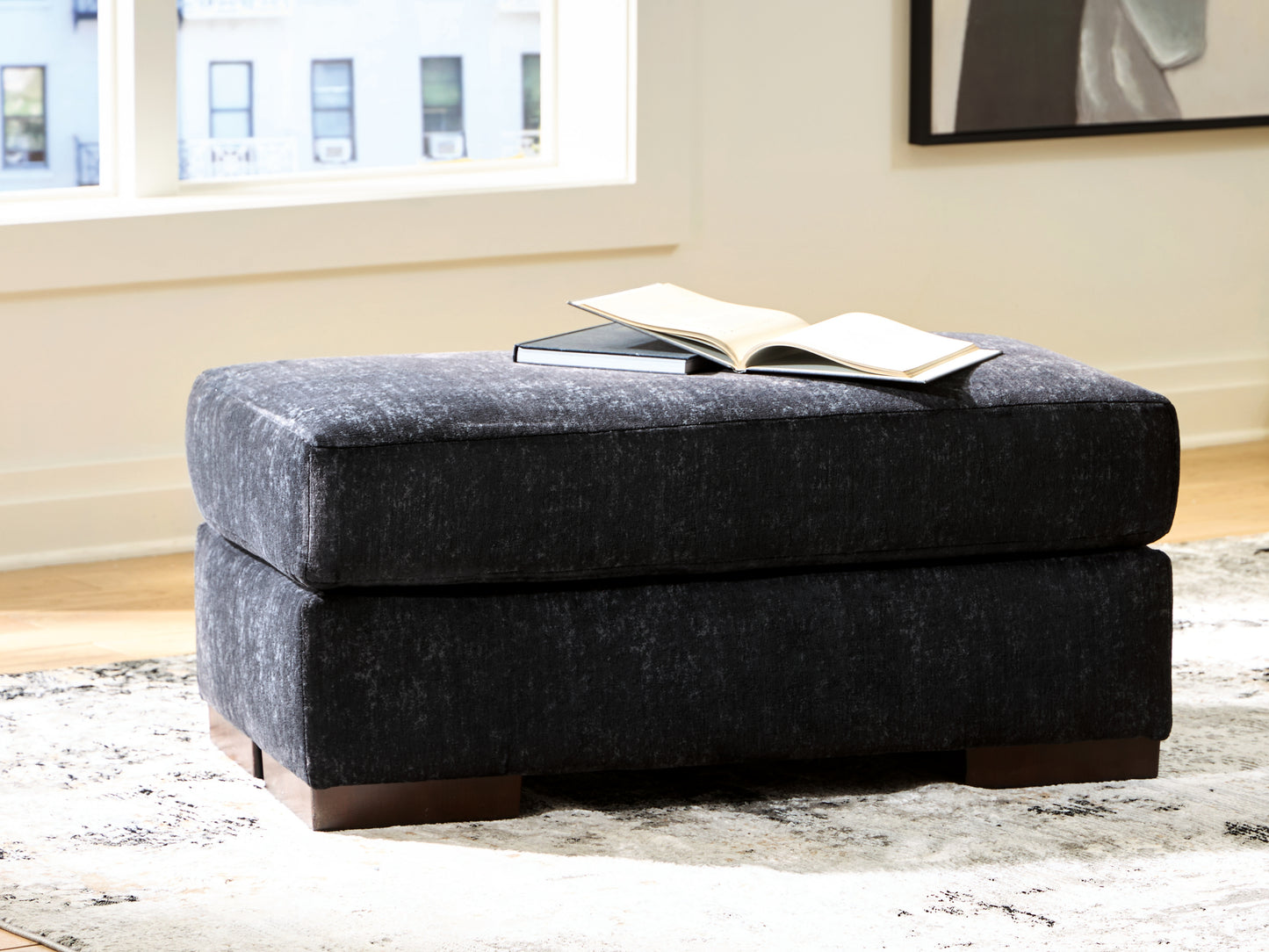 Stuart Furniture Outlet - Ashley Furniture - Whitmore Manor Living Room - Ottoman / Black Pearl - 8040414