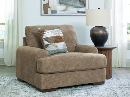 Stuart Furniture Outlet - Ashley Furniture - Jayne Park Living Room - Chair and a Half / Pecan - PC8150523