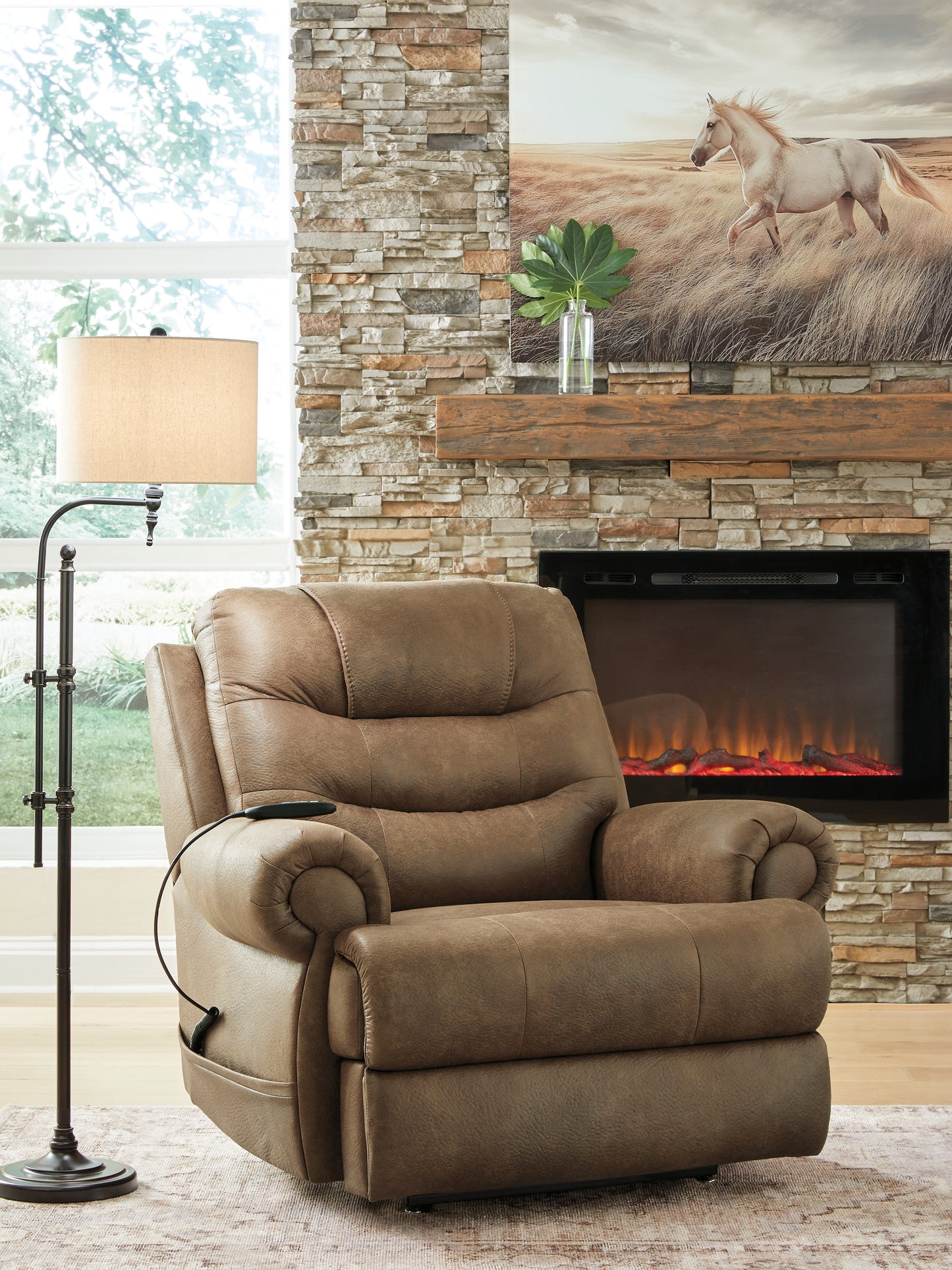 Stuart Furniture Outlet - Ashley Furniture - Revived and Restored Living Room - Power Lift Recliner / Earth - PC8240712