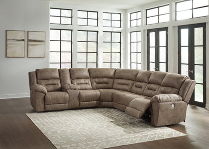 Stuart Furniture Outlet - Ashley Furniture - Ravenel Sectional - 4-Piece Power Reclining Sectional / Fossil - 83106S3