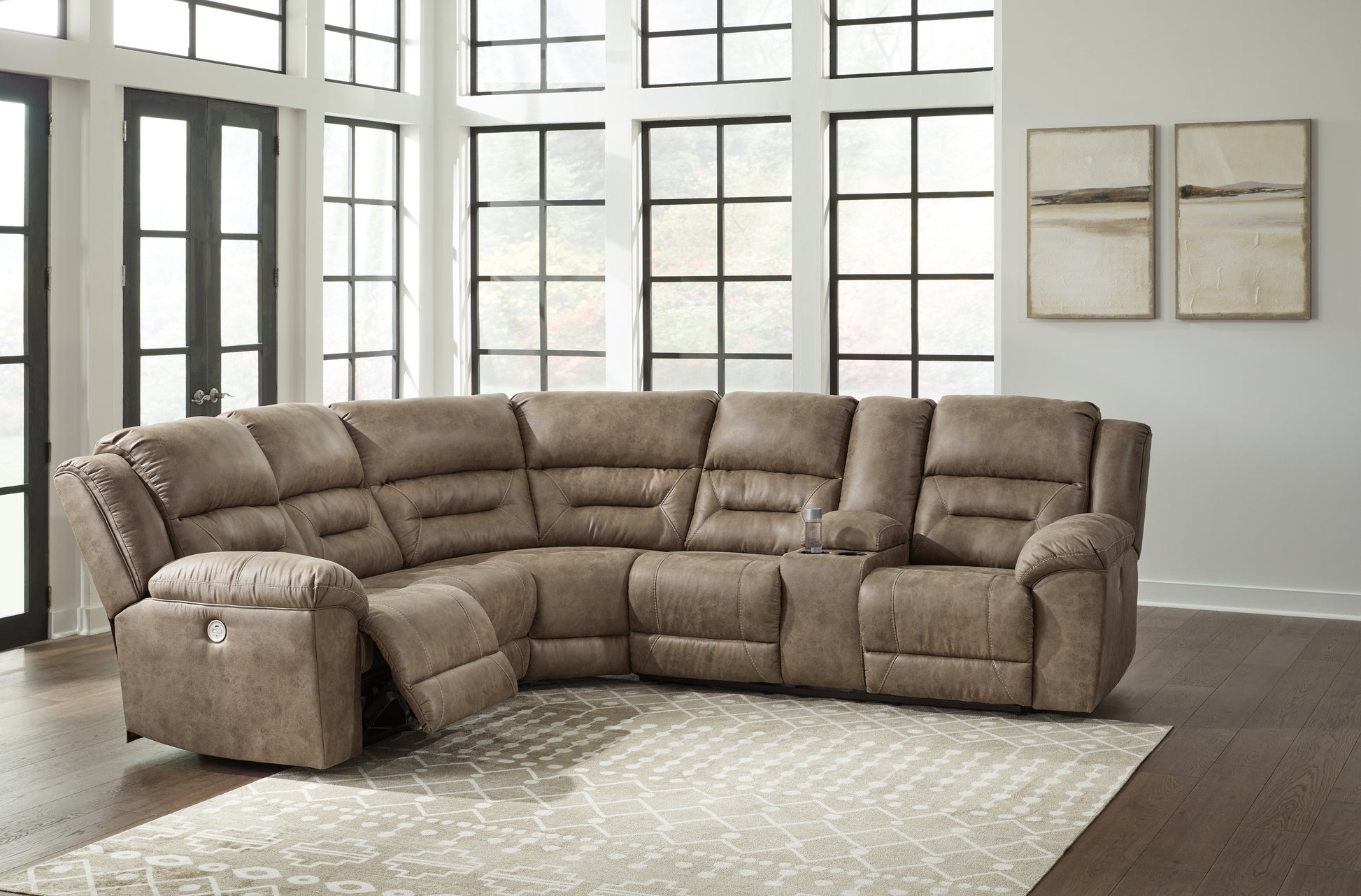 Stuart Furniture Outlet - Ashley Furniture - Ravenel Sectional - 4-Piece Power Reclining Sectional / Fossil - 83106S3