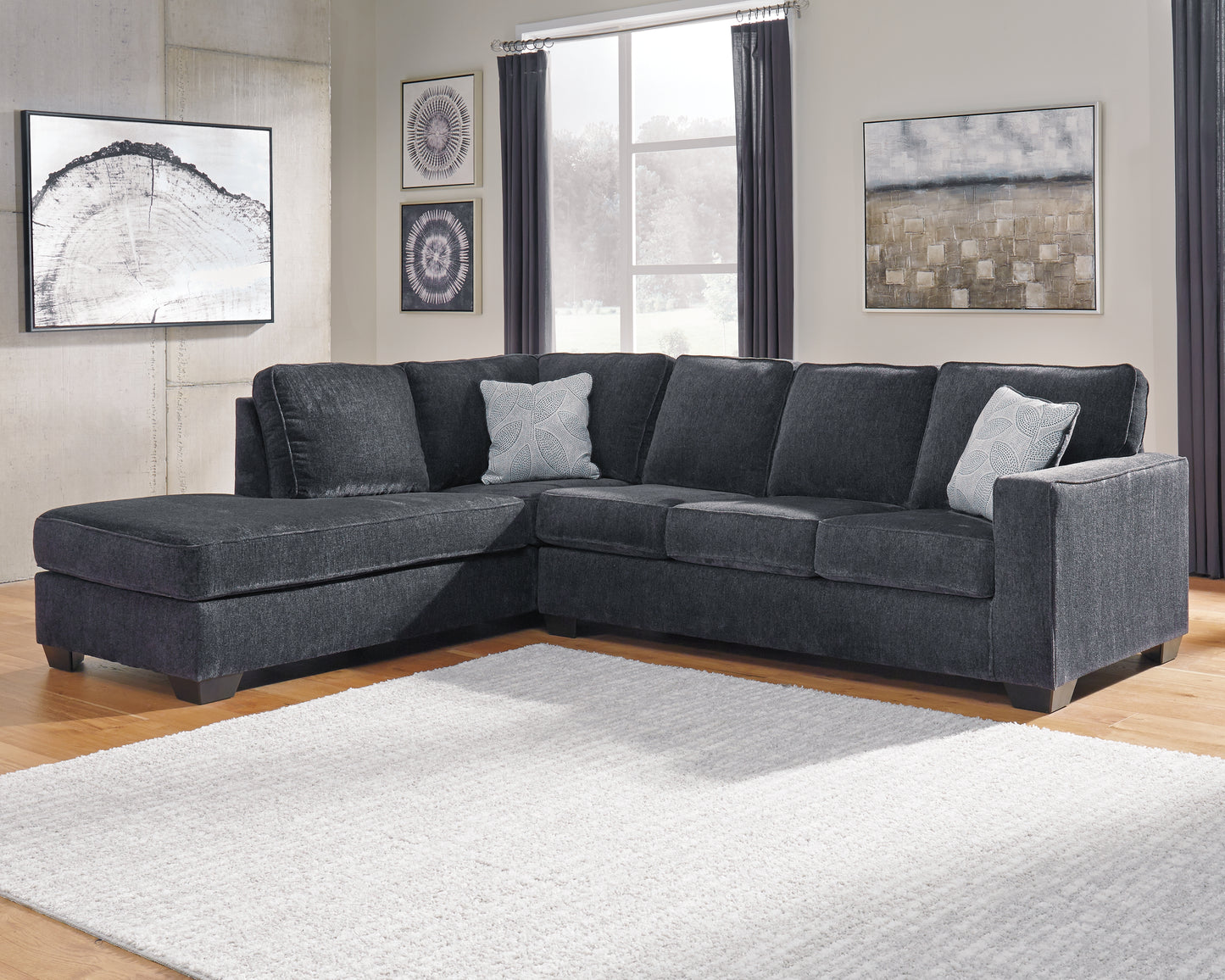 Stuart Furniture Outlet - Ashley Furniture - Altari Sectional - RAF 2-Piece Sectional with Chaise / Slate - 87213S1