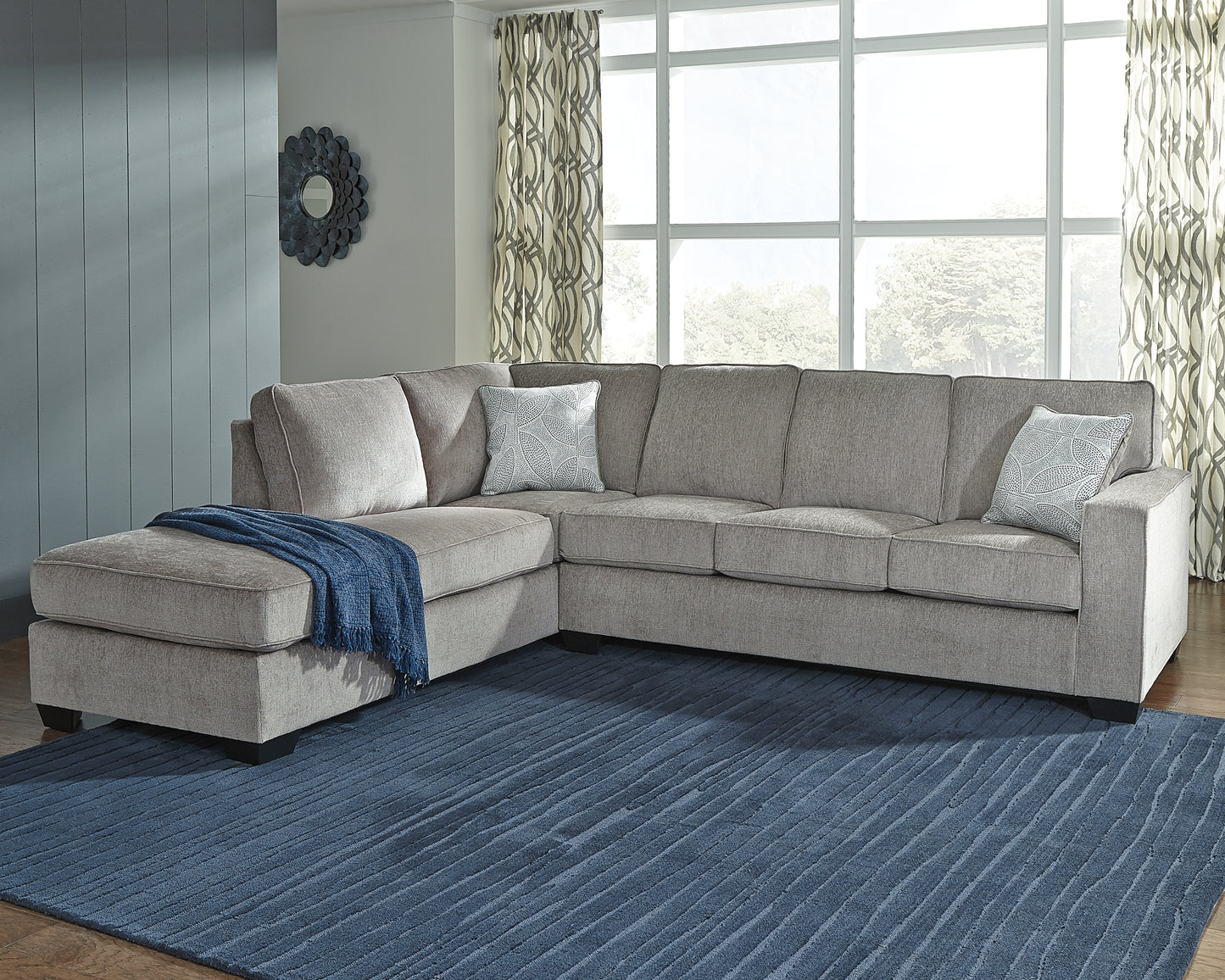 Stuart Furniture Outlet - Ashley Furniture - Altari Sectional - RAF 2-Piece Sectional with Chaise / Alloy - 87214S1