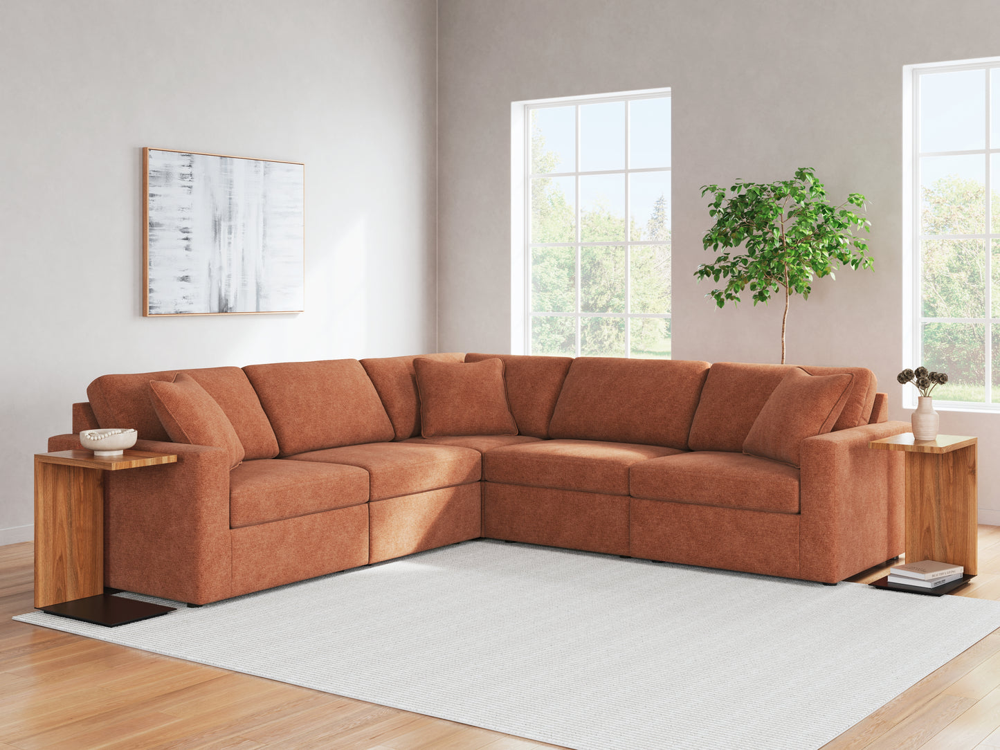 Stuart Furniture Outlet - Ashley Furniture - Modmax Sectional - RAF 5-Piece Sectional / Spice - 92102S6