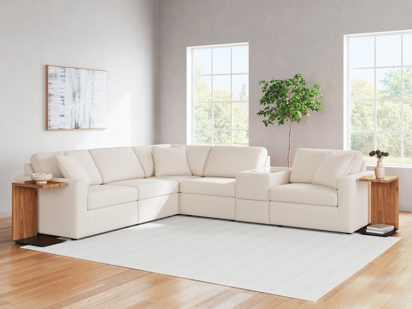 Stuart Furniture Outlet - Ashley Furniture - Modmax Sectional - RAF 6-Piece Sectional / Oyster - 92103S7