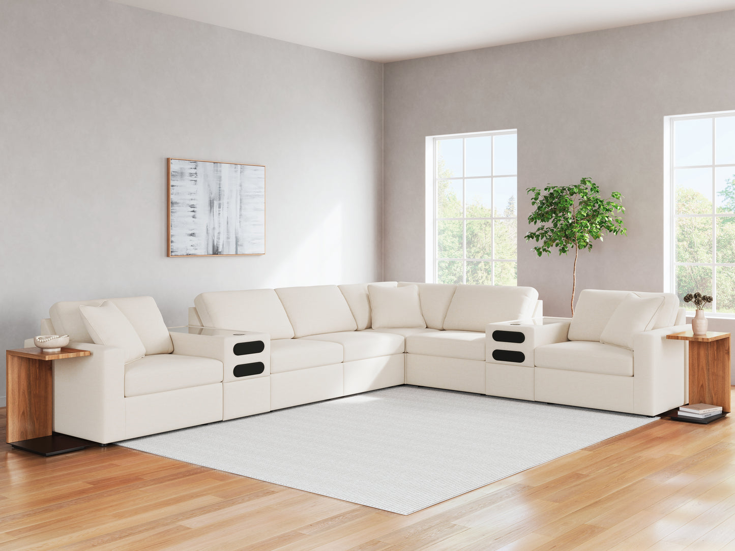 Stuart Furniture Outlet - Ashley Furniture - Modmax Sectional - RAF 8-Piece Sectional / Oyster - 92103S16
