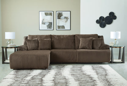 Stuart Furniture Outlet - Ashley Furniture - Top Tier Sectional - 3-Piece Reclining Sectional Sofa Chaise / Chocolate - 92705S7