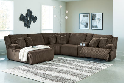 Stuart Furniture Outlet - Ashley Furniture - Top Tier Sectional - 6-Piece Reclining Sectional with Chaise / Chocolate - 92705S2