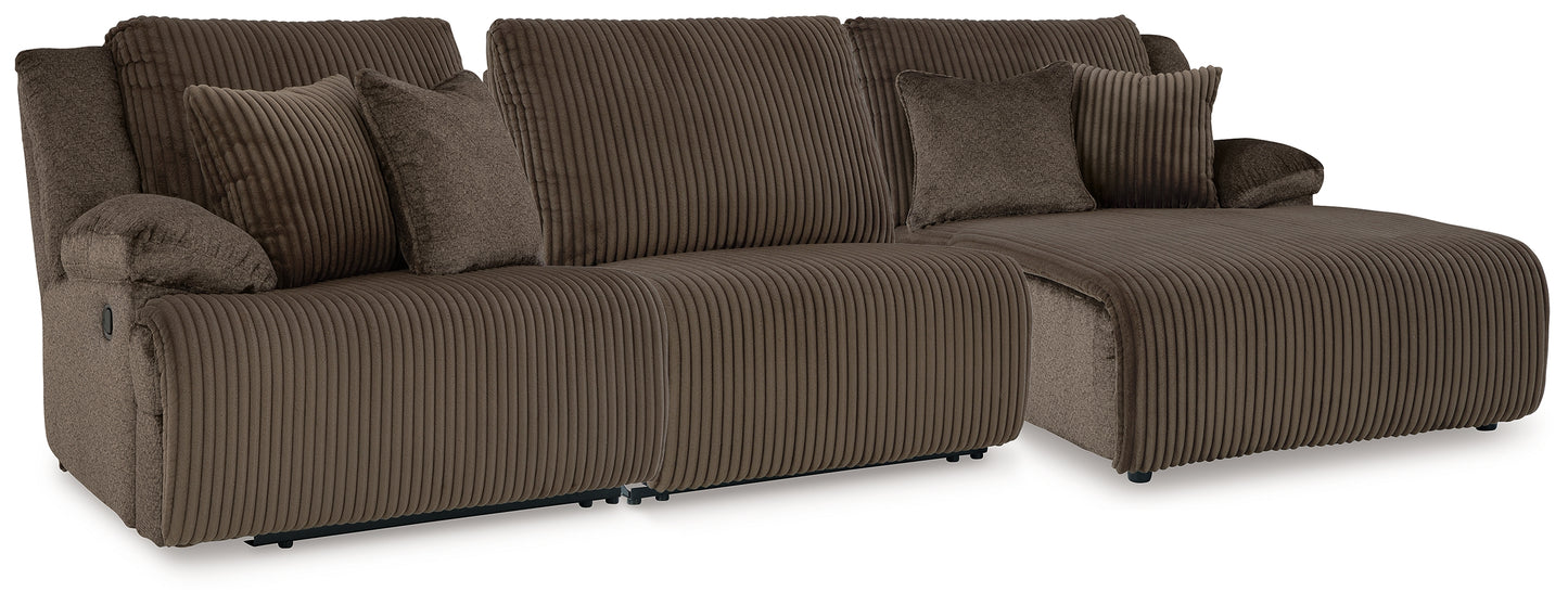 Stuart Furniture Outlet - Ashley Furniture - Top Tier Sectional - 3-Piece Reclining Sofa Chaise Sectional / Chocolate - 92705S10