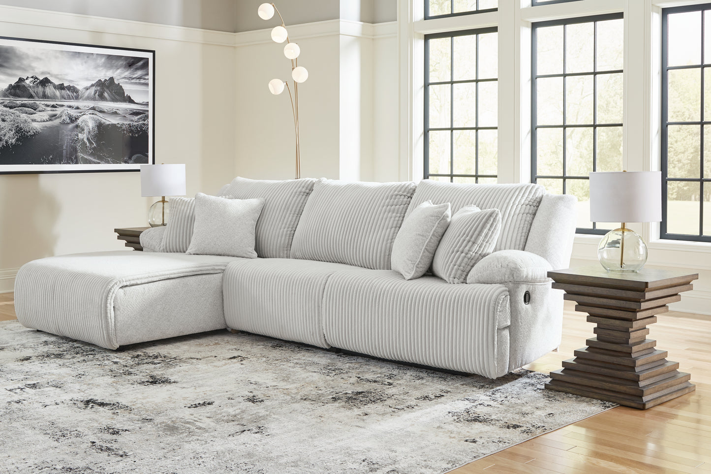 Stuart Furniture Outlet - Ashley Furniture - Top Tier Sectional - 3-Piece Reclining Sectional Sofa Chaise / Alloy - 92706S7