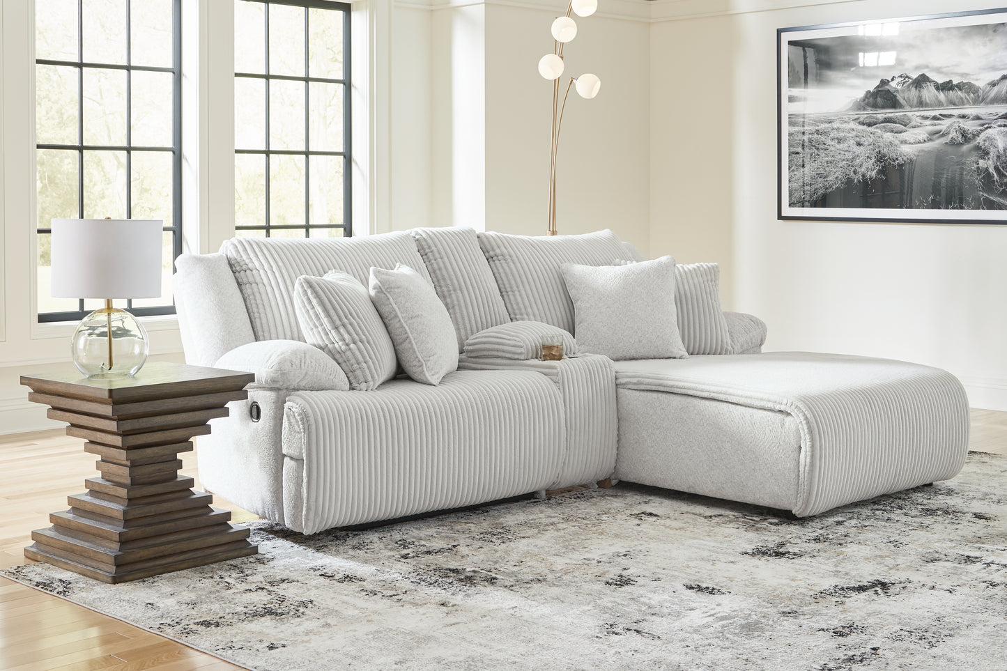 Stuart Furniture Outlet - Ashley Furniture - Top Tier Sectional - 3-Piece Reclining Sectional Sofa with Chaise / Alloy - 92706S4