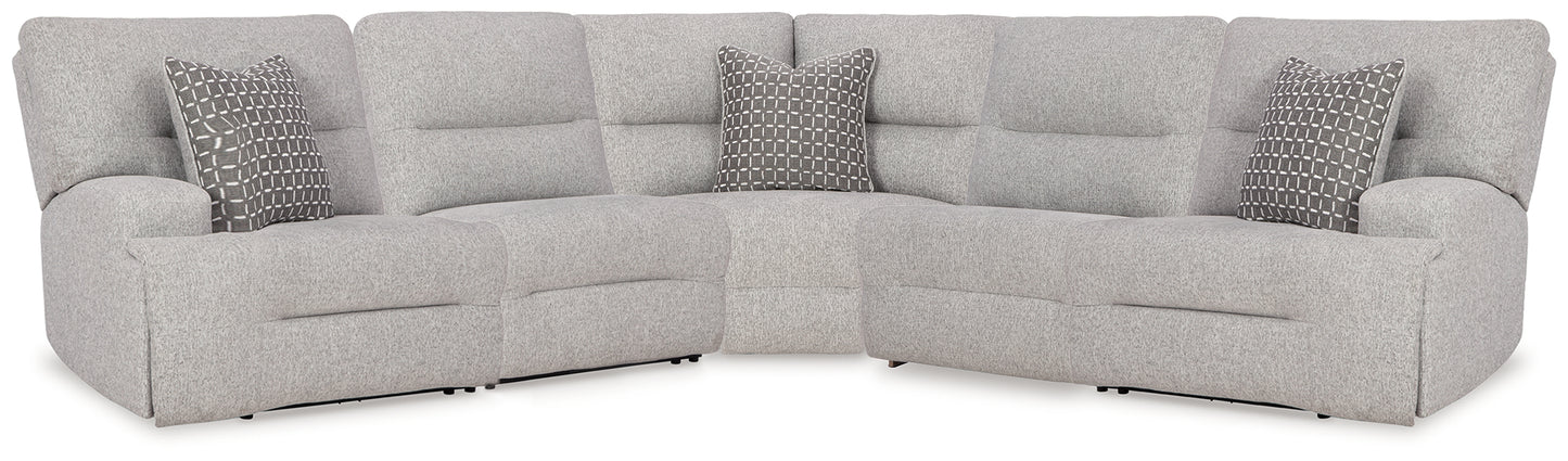 Stuart Furniture Outlet - Ashley Furniture - Acklen Place Sectional - 5-Piece Power Reclining Sectional / Pewter - 93605S3