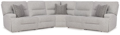 Stuart Furniture Outlet - Ashley Furniture - Acklen Place Sectional - 5-Piece Power Reclining Sectional / Pewter - 93605S3