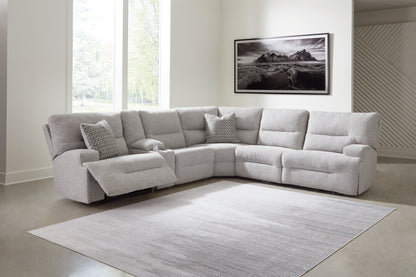Stuart Furniture Outlet - Ashley Furniture - Acklen Place Sectional - 6-Piece Power Reclining Sectional / Pewter - 93605S9