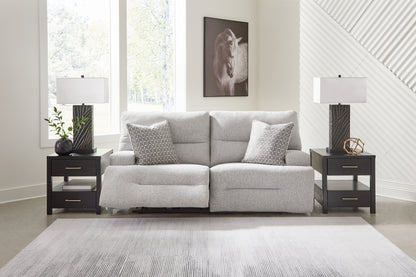 Stuart Furniture Outlet - Ashley Furniture - Acklen Place Sectional - 2-Piece Power Reclining Sectional Loveseat / Pewter - 93605S16
