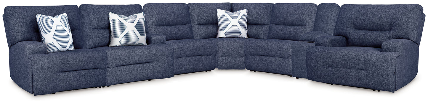 Stuart Furniture Outlet - Ashley Furniture - Acklen Place Sectional - 7-Piece Power Reclining Sectional / Navy - 93607S8