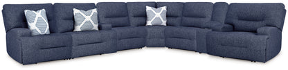 Stuart Furniture Outlet - Ashley Furniture - Acklen Place Sectional - 7-Piece Power Reclining Sectional / Navy - 93607S8