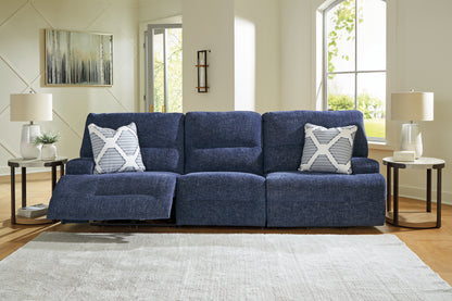 Stuart Furniture Outlet - Ashley Furniture - Acklen Place Sectional - 3-Piece Power Reclining Sectional Sofa / Navy - 93607S18