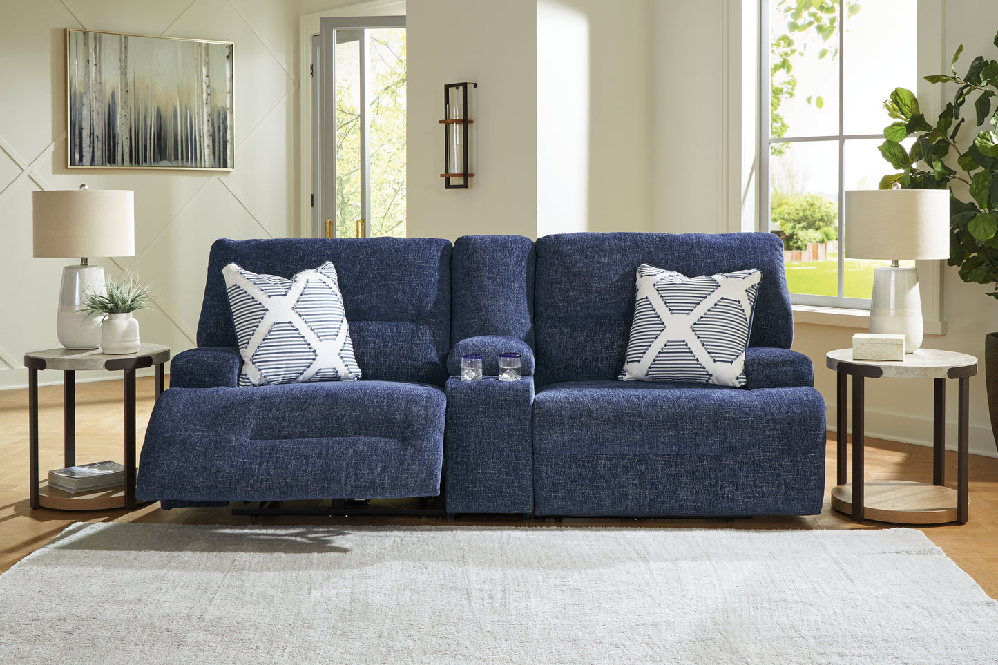 Stuart Furniture Outlet - Ashley Furniture - Acklen Place Sectional - 3-Piece Sectional / Navy - 93607S10