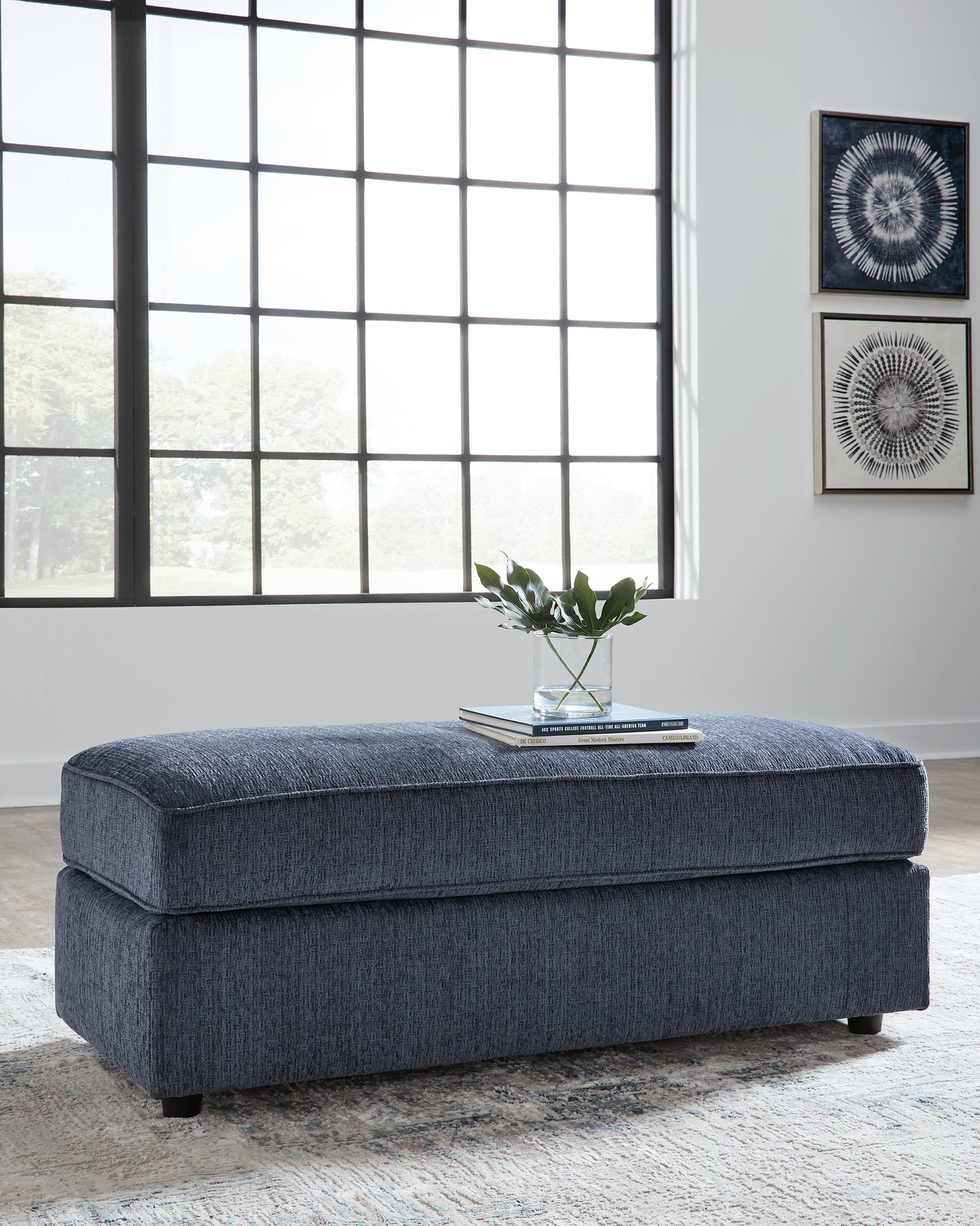 Stuart Furniture Outlet - Ashley Furniture - Albar Place Living Room - Oversized Accent Ottoman / Cobalt - 9530208