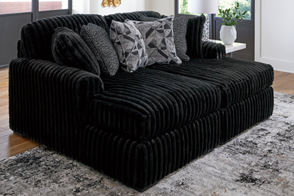 Stuart Furniture Outlet - Ashley Furniture - Midnight-Madness Sectional - RAF Super Chaise / Onyx - 98103S8
