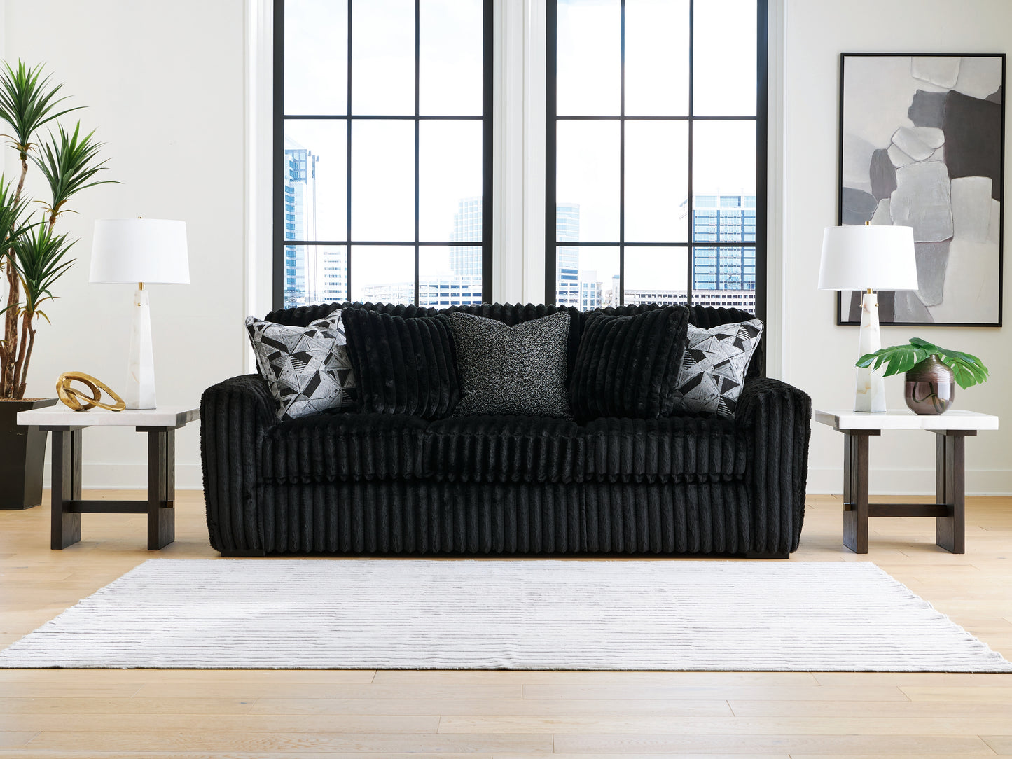 Stuart Furniture Outlet - Ashley Furniture - Midnight-Madness Living Room - Sofa / Onyx - 9810338